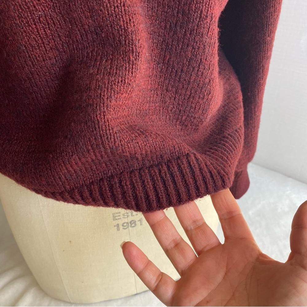 ASOS Long Sleeve Collar Knitted Sweater in Burgundy Size 10 - Picture 4 of 13